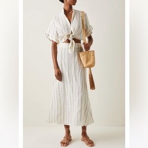 Johanna Ortiz Striped set organic Linen